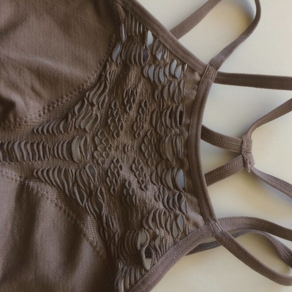 Unbranded Cross Back Bralette Taupe SzM/L NWOT - Picture 1 of 9